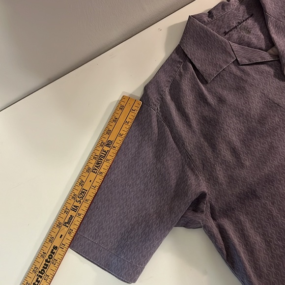 Tommy Bahama Button Down Short Sleeve Camp Shirt Sz Medium Plum - Picture 6 of 11